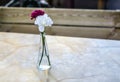 Simple flowers in terrace table.
