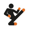 Simple Flying Kick Karate Sport Figure Symbol Vector Illustration