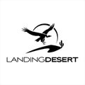 Simple flying vulture desert logo graphic design