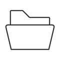 Simple folder icon in line design. folder, files, storage, directory, archive, documents, office, records on white background Royalty Free Stock Photo