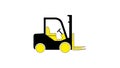 Simple Forklift Icon - Black and Yellow Vector Illustration Royalty Free Stock Photo