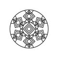 A simple form of mandala for coloring. Geometric flower for anti-stress coloring. Black and white pattern for coloring books for