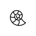 Simple fossil icon. Ammonite. Vector