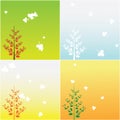 Simple four seasons tree vector Royalty Free Stock Photo