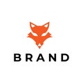 Simple fox head logo with negative space technique Royalty Free Stock Photo