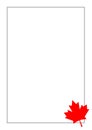 Canadian flag red maple leaf frame card letter a4 Royalty Free Stock Photo