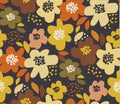 Simple free drawn floral seamless pattern. Royalty Free Stock Photo
