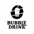 Simple fresh drink bubble tea cup vector