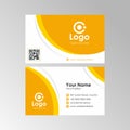 Simple Fresh Yellow Curve Business Card Design Royalty Free Stock Photo