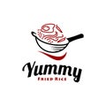 Simple Fried Rice Street food culinary logo design template