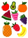 Simple fruit cartoon image for kids