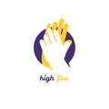 Simple and fun logo of high five hands