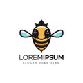 Simple and fun queen bee logo icon vector template