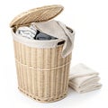 Laundry basket isolated on white background Royalty Free Stock Photo