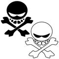 Image of cartoon skull and crossed bones | CreepyHalloweenImages