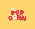 simple funny child popcorn logo Royalty Free Stock Photo