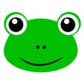 Simple Funny Frog Face, Isolated on White