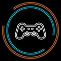 Simple Game Controller Thin Line Vector Icon