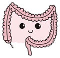 Simple gastrointestinal illustration of bowel internal system. Healthy gut concept. Human body parts in vector Royalty Free Stock Photo