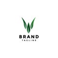 Simple Gazelle Grass Logo Design Royalty Free Stock Photo