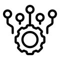 Gear connecting to digital network representing automation process
