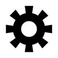 Simple gear silhouette icon. Vector. An illustration that can be used for settings and systems.