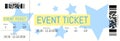 Simple generic event ticket template. Vector mock-up Royalty Free Stock Photo