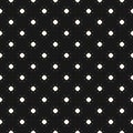 Simple geometric black and white vector seamless pattern with small polka dots, circles, flowers. Royalty Free Stock Photo