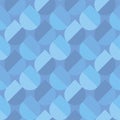 Simple geometric blue raindrop seamless pattern