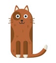 Simple geometric cat. Cute kitten sitting. Modern flat art style. Vector cartoon character Royalty Free Stock Photo