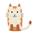 Simple geometric cat. Cute kitten sitting. Modern flat art style. Vector cartoon character Royalty Free Stock Photo