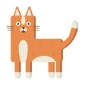 Simple geometric cat. Cute kitten standing. Modern flat art style. Vector cartoon character Royalty Free Stock Photo