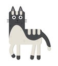 Simple geometric cat. Cute kitten standing. Modern flat art style. Vector cartoon character Royalty Free Stock Photo