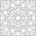 Simple geometric coloring page for kids and adults. Relax black and white ornament.