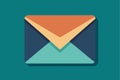 Simple geometric design of a flat envelope icon featuring a distinct triangular flap in muted colors set against a solid Royalty Free Stock Photo