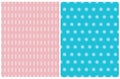 Light Pink and Blue Geometric Seamless Vector Patterns. Royalty Free Stock Photo