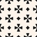 Simple geometric floral seamless pattern. Monochrome texture in gothic style Royalty Free Stock Photo