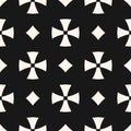 Simple geometric floral seamless pattern. Monochrome texture in gothic style Royalty Free Stock Photo