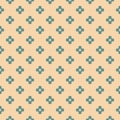 Simple geometric floral texture. Retro pattern with small flower silhouettes