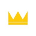 Simple geometric gold crown symbol logo vector Royalty Free Stock Photo