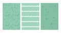 Simple Geometric Hand Drawn green Irregular Patterns. Doodle Checkered simple drawing with textures. Poster set.
