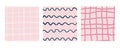 Simple Geometric Hand Drawn Irregular Patterns. Colored Doodle Checkered simple drawing with textures. Square Poster set