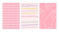 Simple Geometric Hand Drawn Irregular Patterns. Doodle Checkered simple drawing with textures. Poster set.