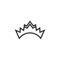 Simple geometric line crown logo vector