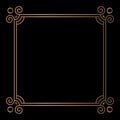 Simple geometric linear golden frame, design elements