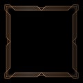 Simple geometric linear golden frame, design elements