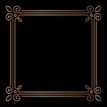 Simple geometric linear golden frame, design elements