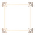 Simple geometric linear golden frame, design elements