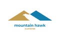 Simple Geometric Mountain Iceberg Eagle Hawk Falcon Icon Illustration