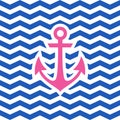 Simple geometric nautical card with anchor